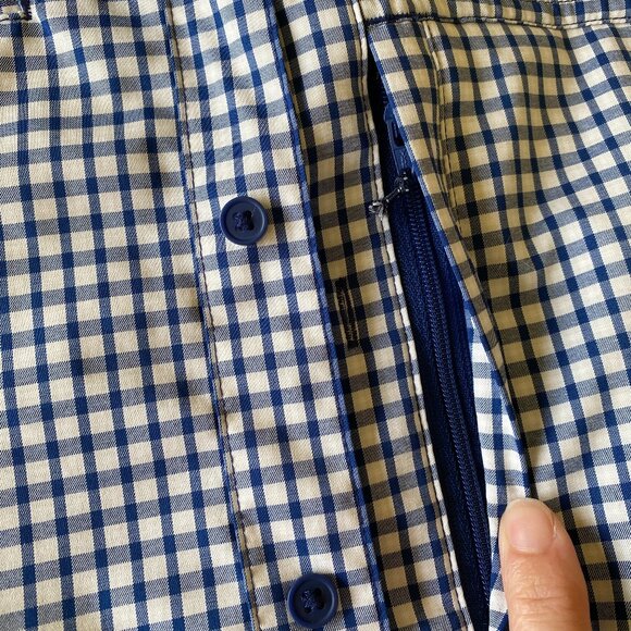 Costa Angler Tech Button Down Plaid Navy - Men's Small - Picture 6 of 13